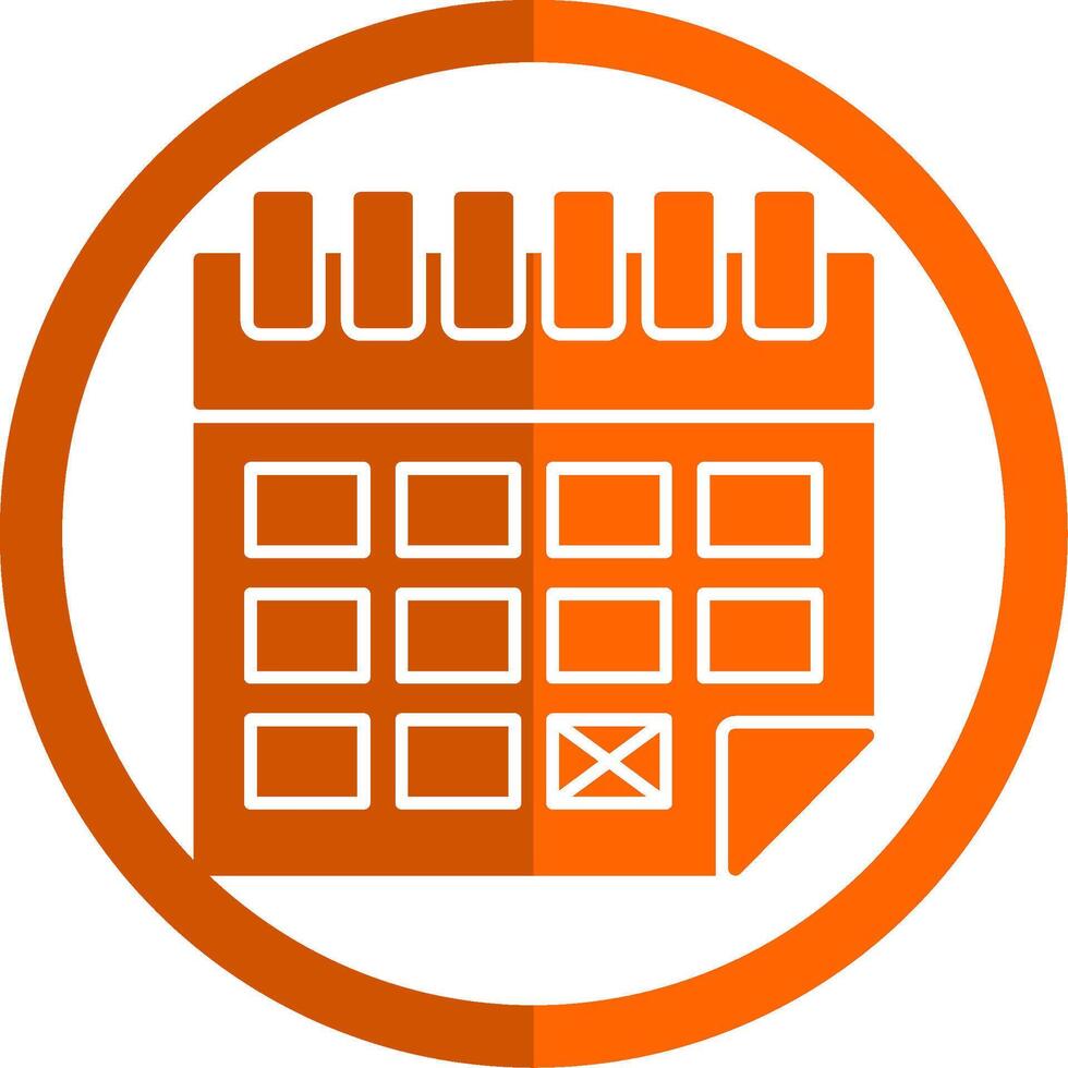 Date Glyph Orange Circle Icon vector