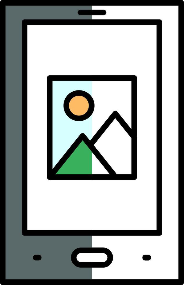 Tablet Filled Half Cut Icon vector