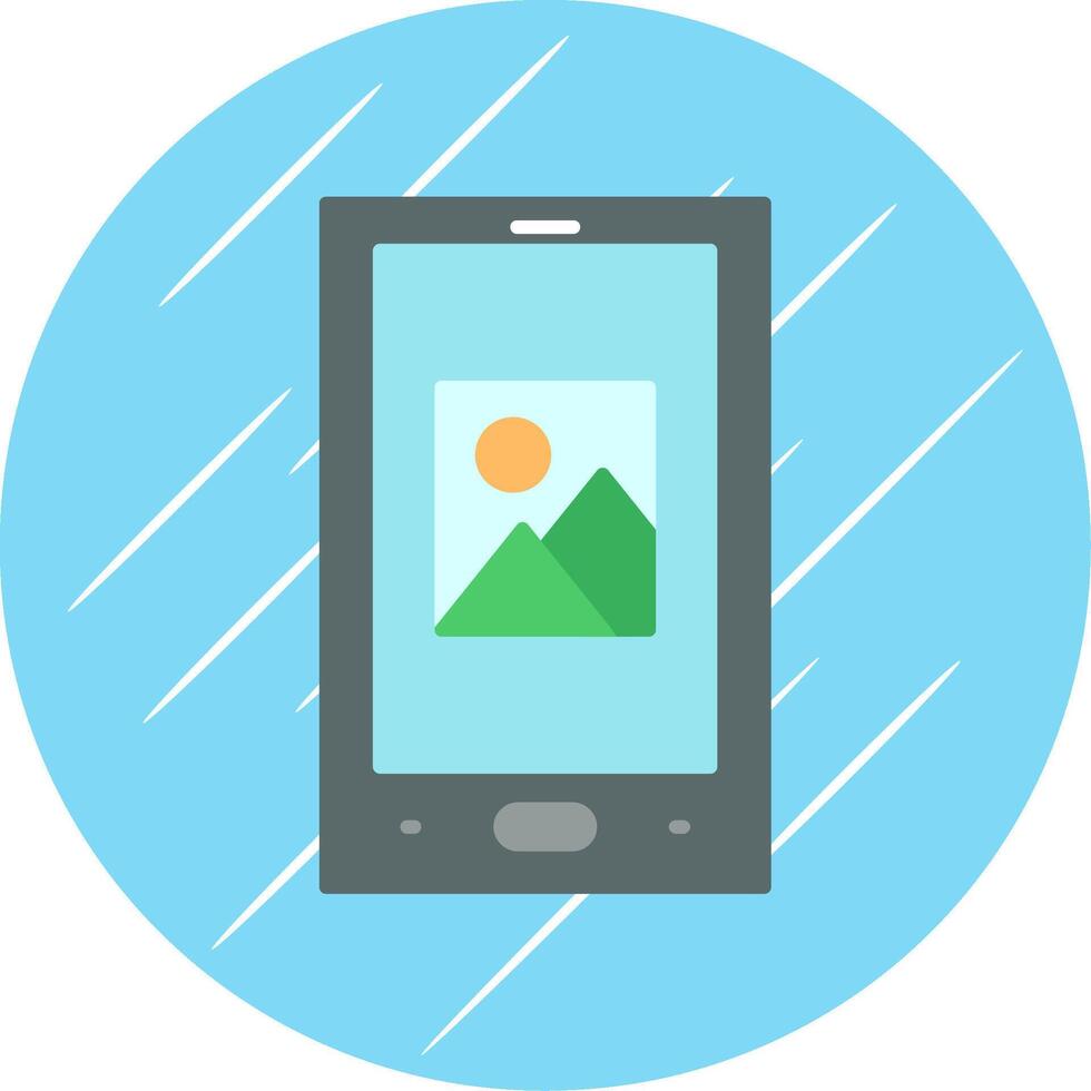 Tablet Flat Blue Circle Icon vector