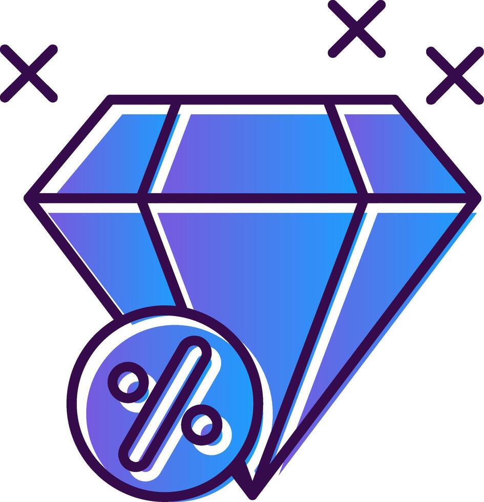 Diamond Gradient Filled Icon vector
