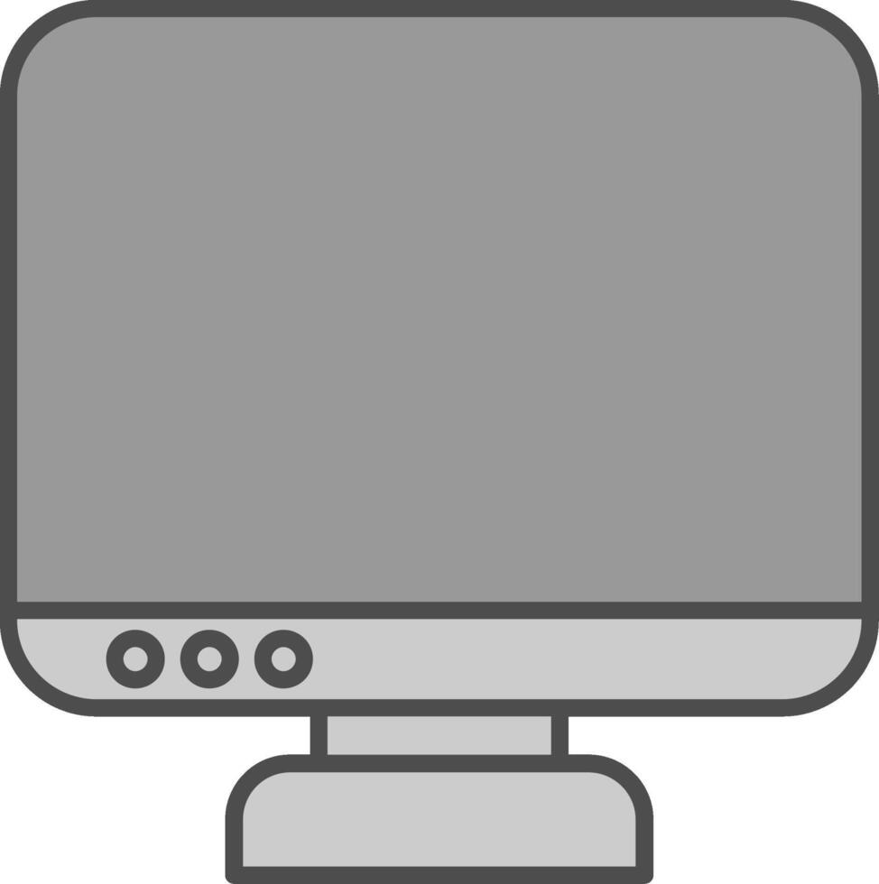 monitor línea circulo icono vector