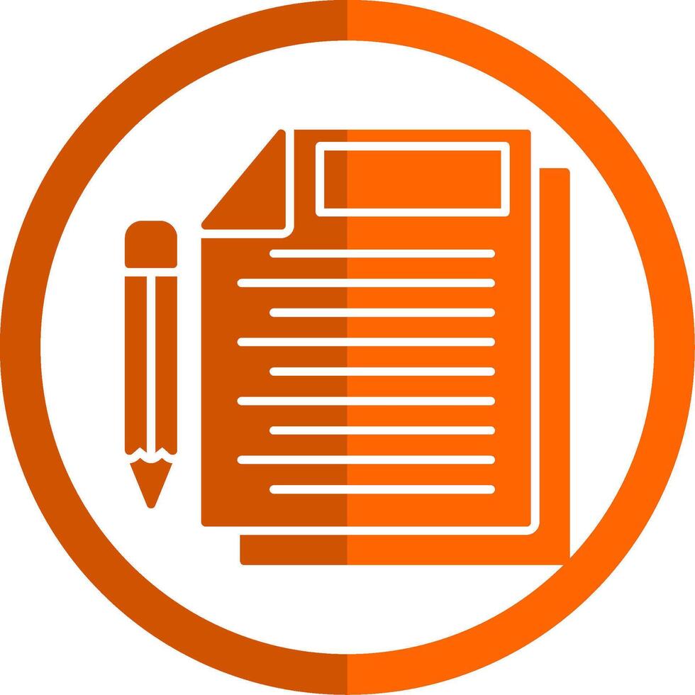 Documents Glyph Orange Circle Icon vector