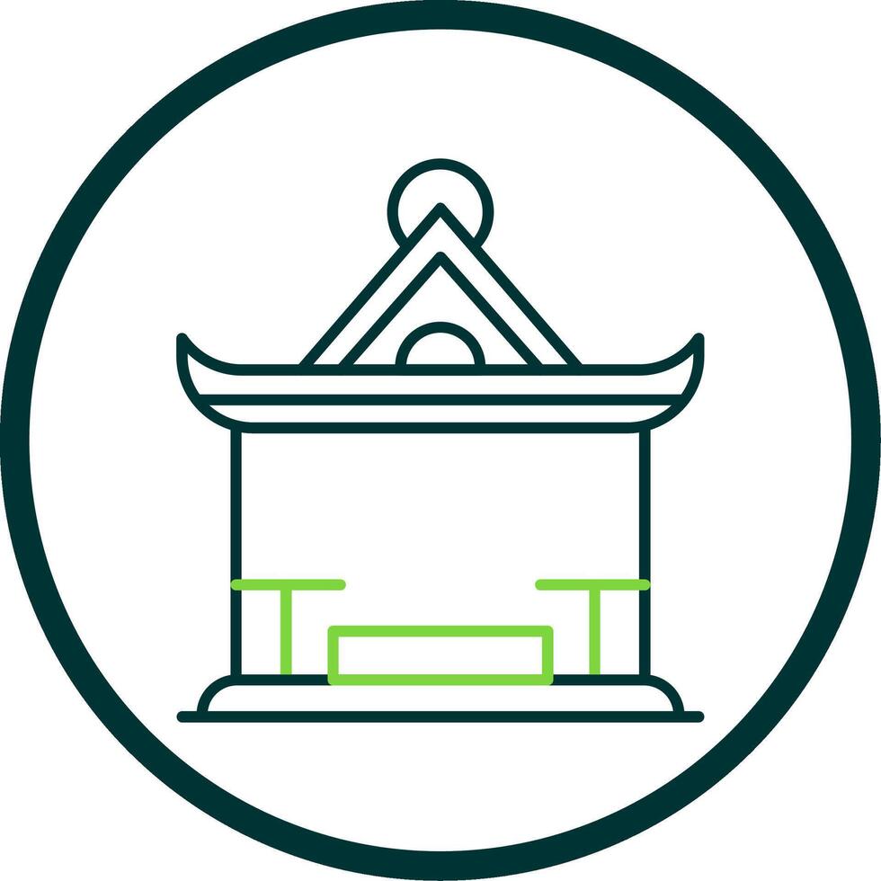 Pavilion Line Circle Icon vector