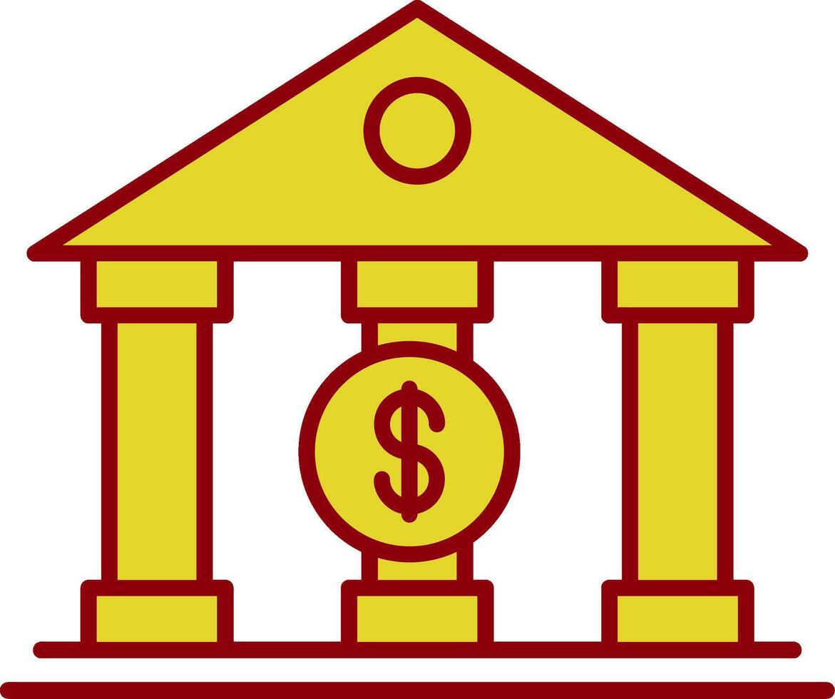 Bank Line Two Color Icon vector