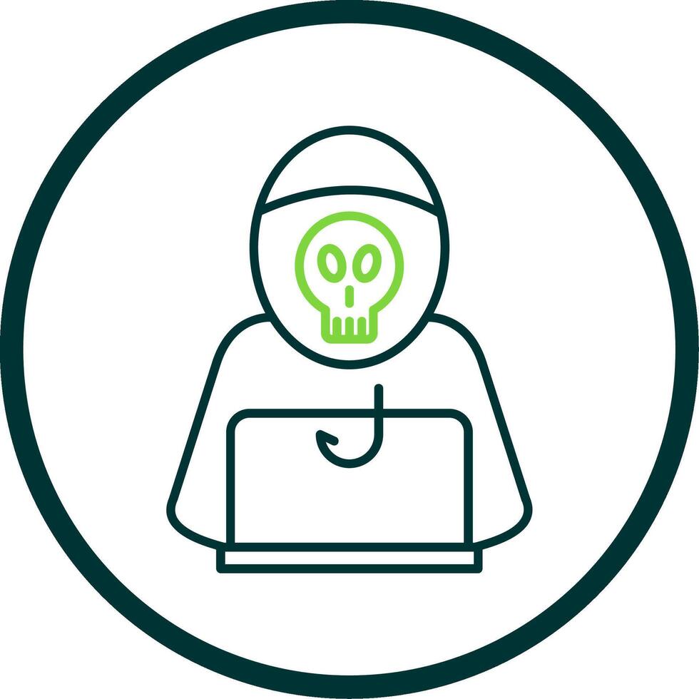 Data Phishing Line Circle Icon vector