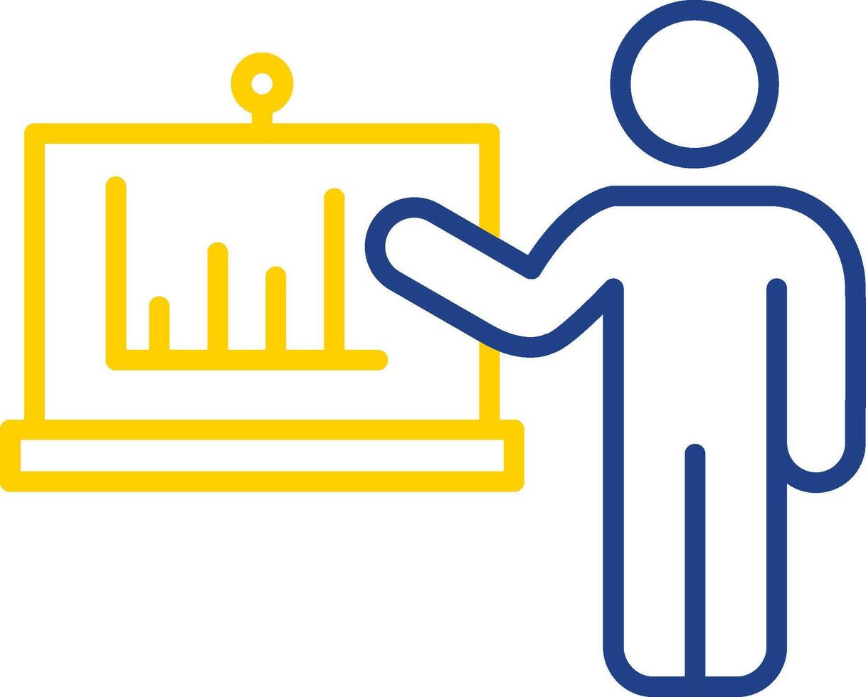 Presentation Line Two Color Icon vector