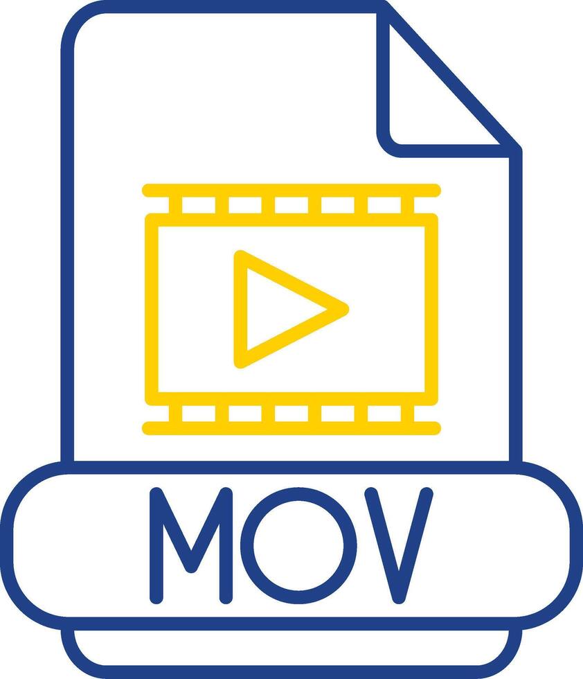 Mov Line Two Color Icon vector