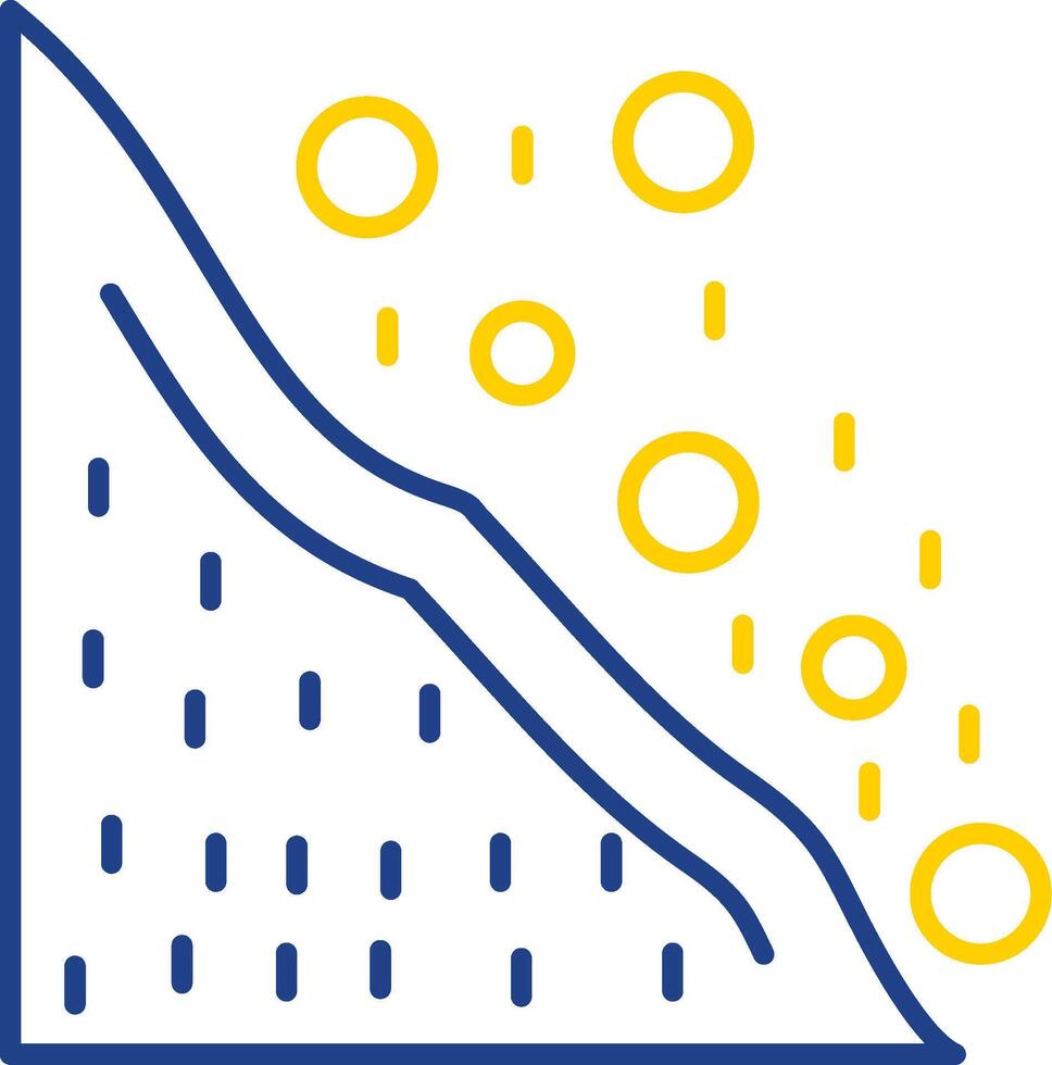 Snowslide Line Two Color Icon vector