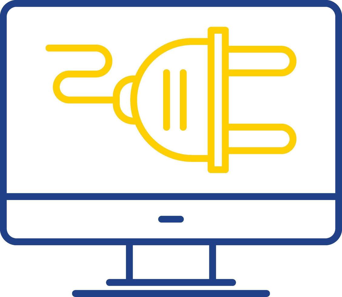 Plug Line Two Color Icon vector