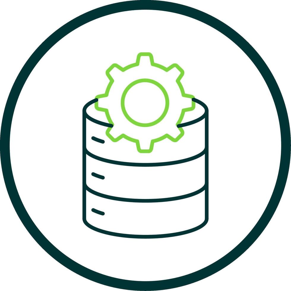 Database Management Line Circle Icon vector