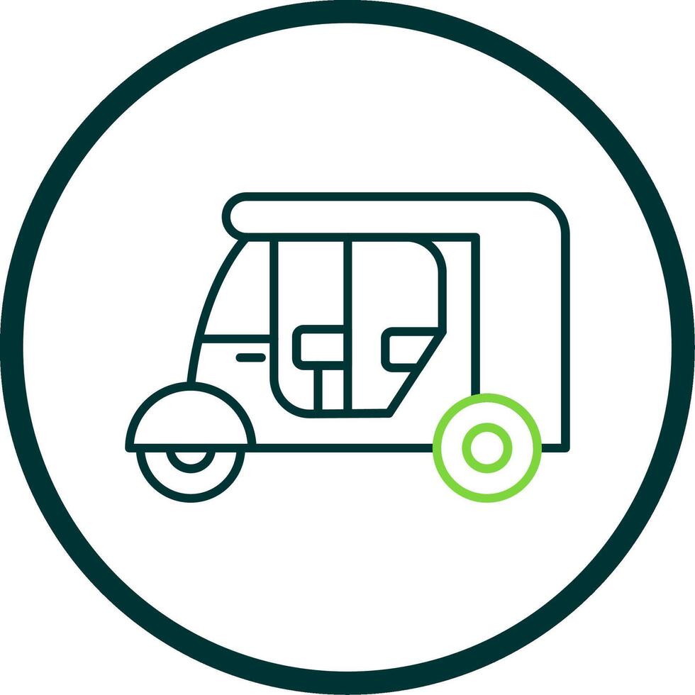 Rickshaw Line Circle Icon vector