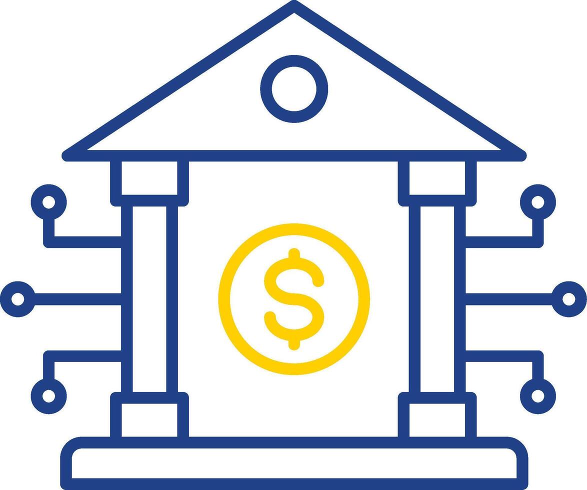 Banking System Line Two Color Icon vector