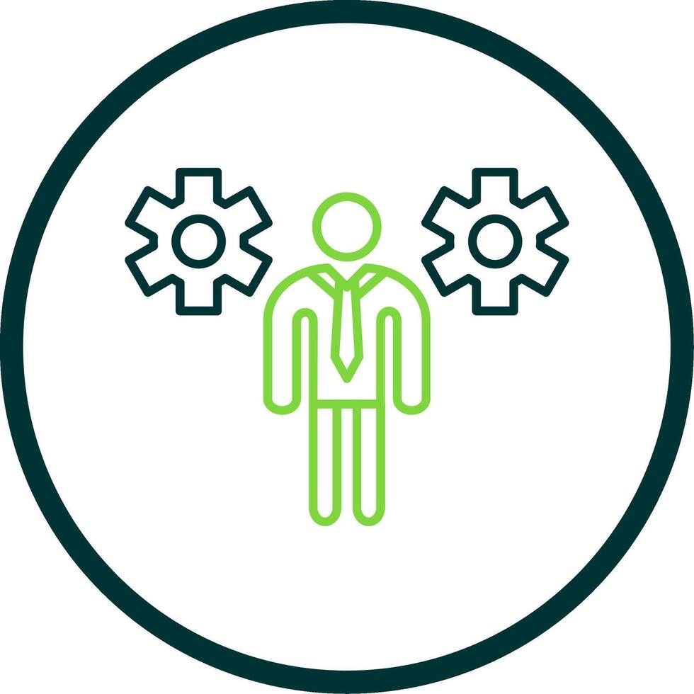Business People Line Circle Icon vector