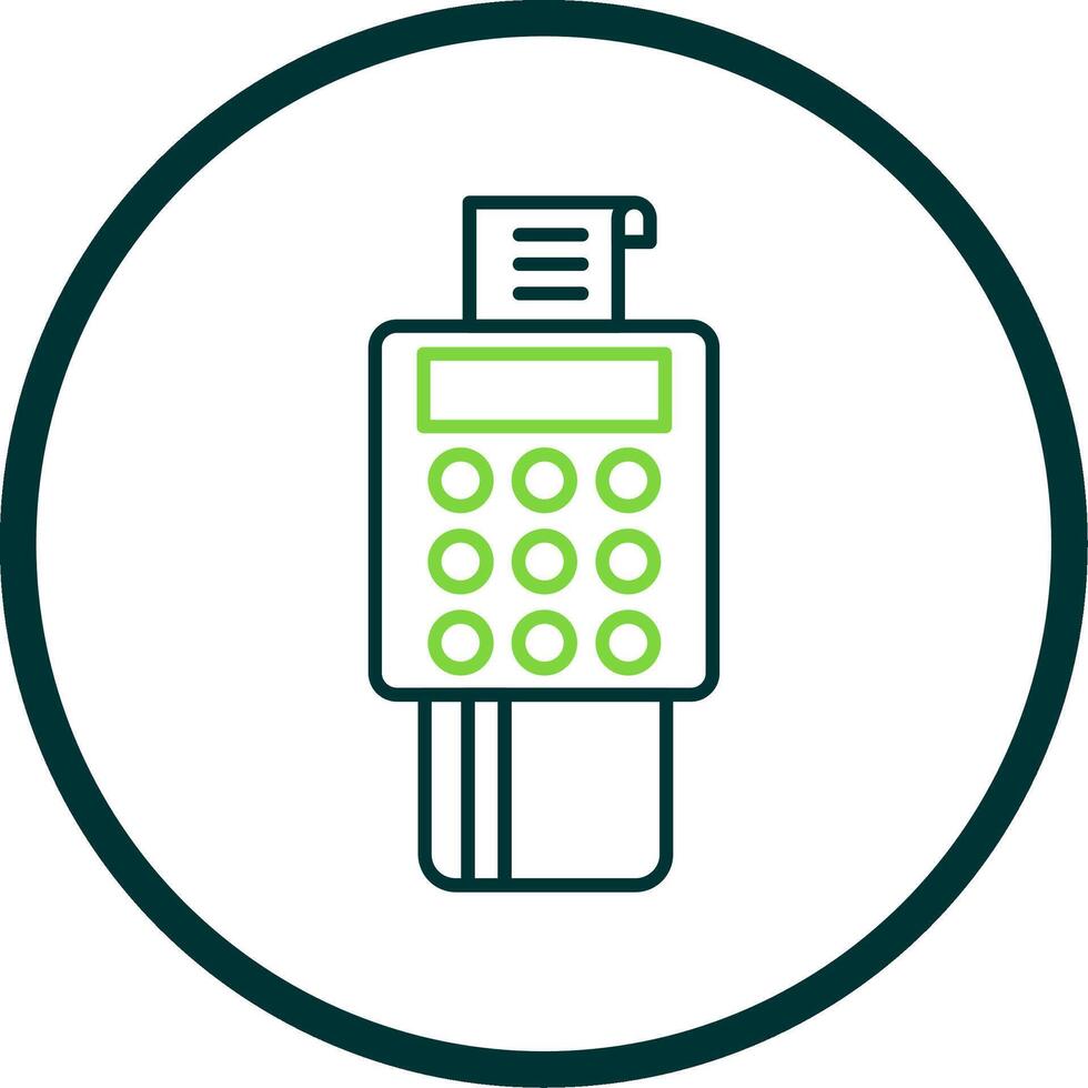 Bank Terminal Line Circle Icon vector