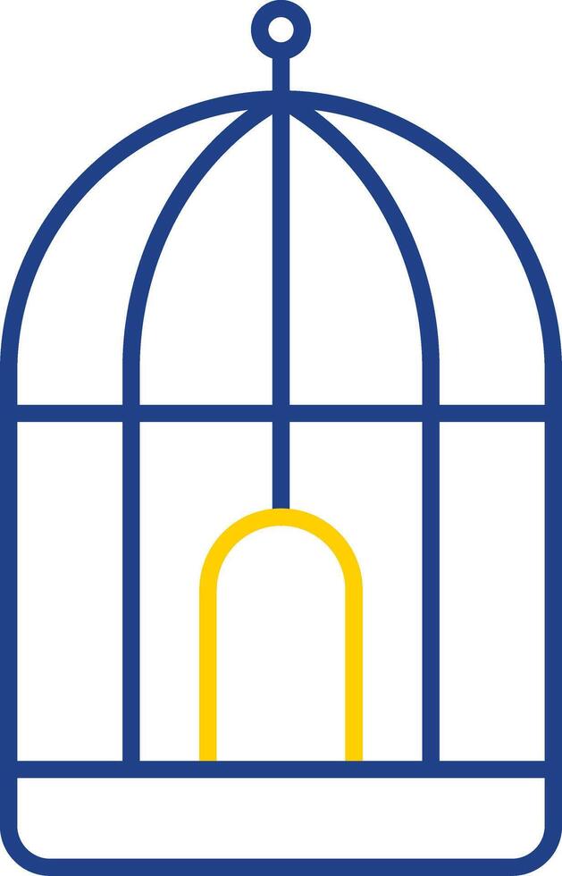 Circus Cage Line Two Color Icon vector