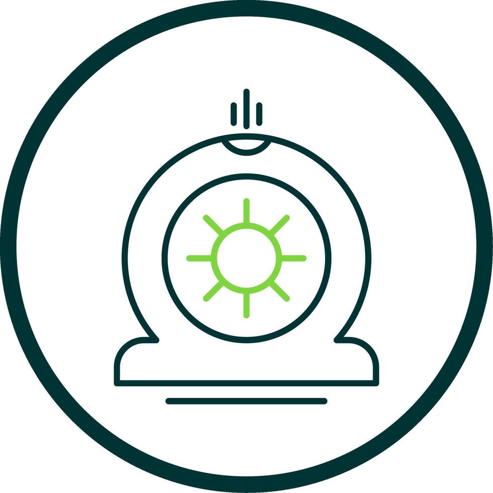 Flat Tire Line Circle Icon vector