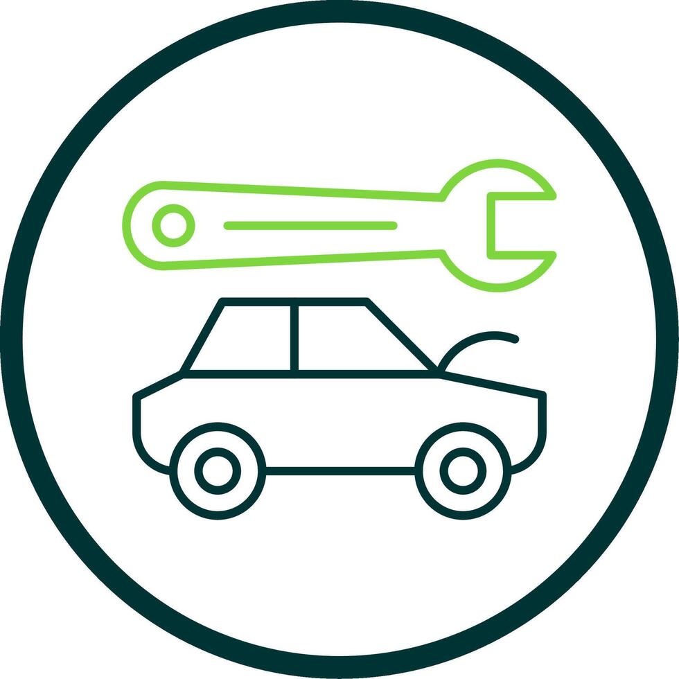 Body Repair Line Circle Icon vector