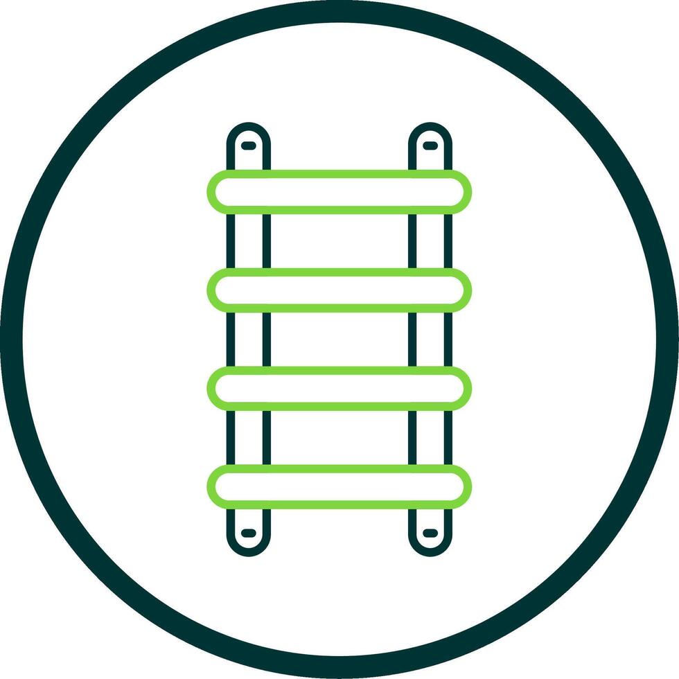 Stepladder Line Circle Icon vector