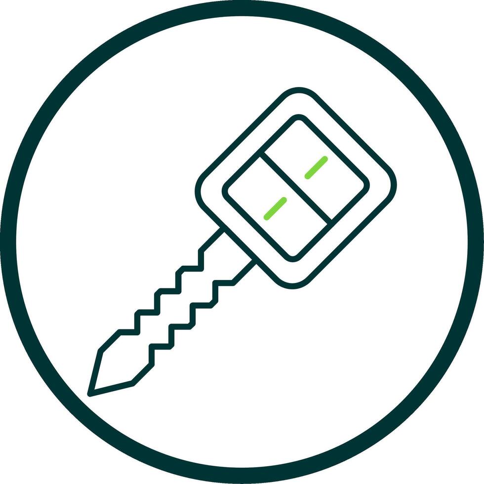 Car Key Line Circle Icon vector