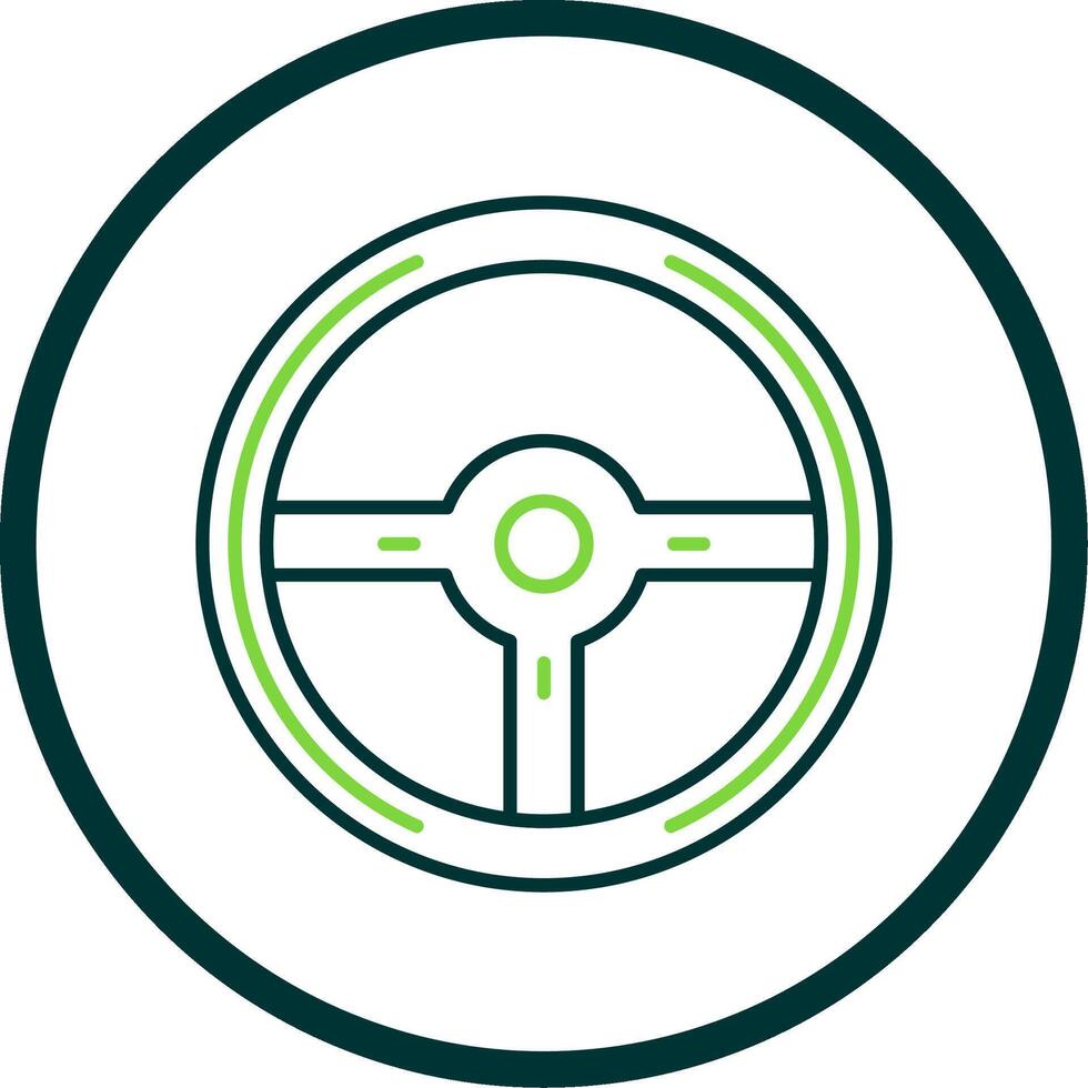 Steering Wheel Line Circle Icon vector