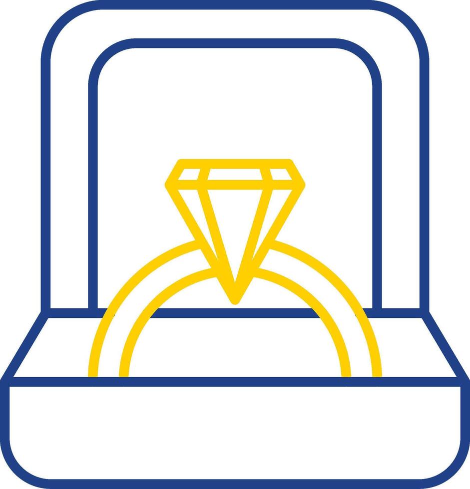 Ring Box Line Two Color Icon vector