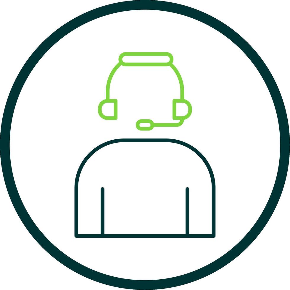 Headset Line Circle Icon vector