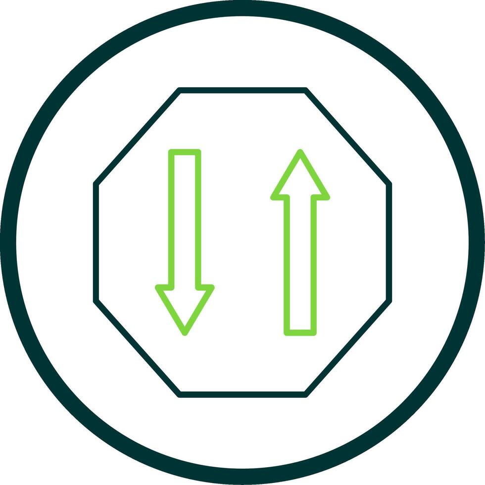 Two Way Line Circle Icon vector