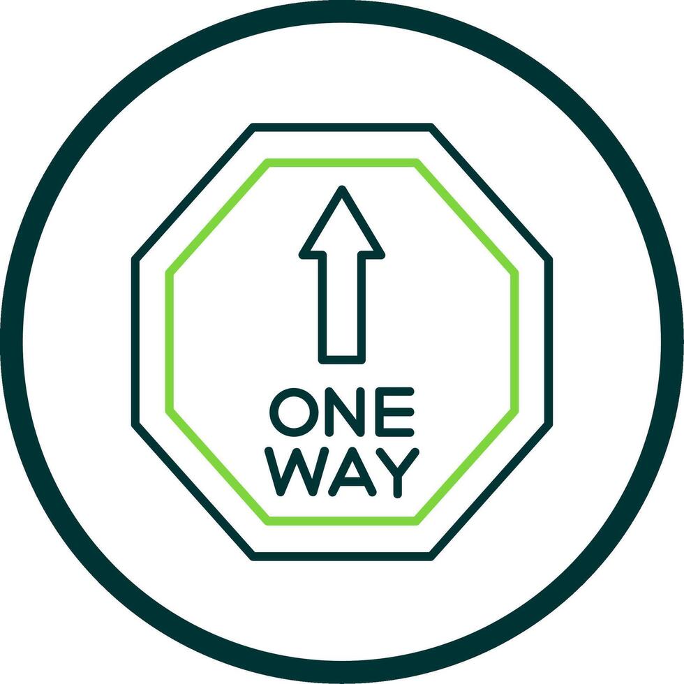 One Way Line Circle Icon vector