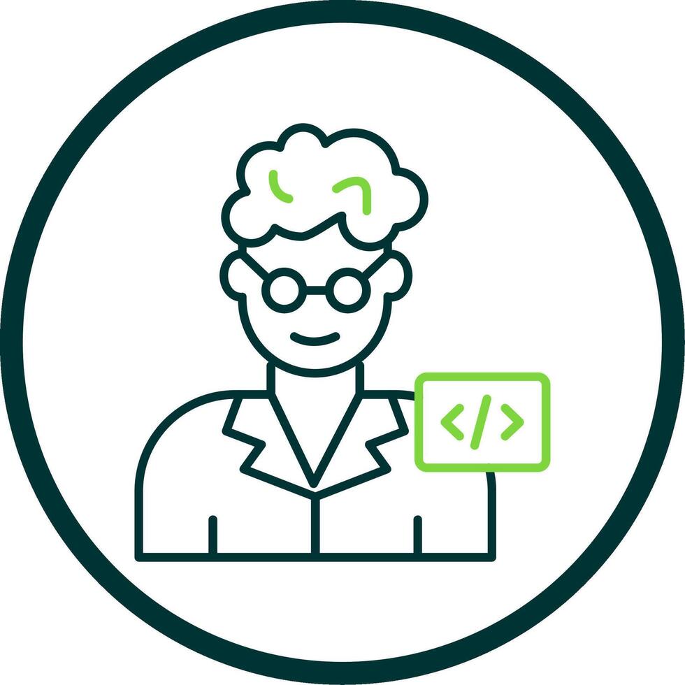 Programmer Line Circle Icon vector