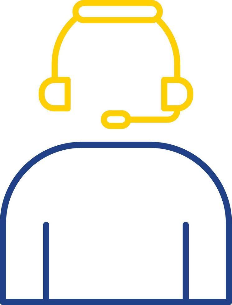 Headset Line Two Color Icon vector