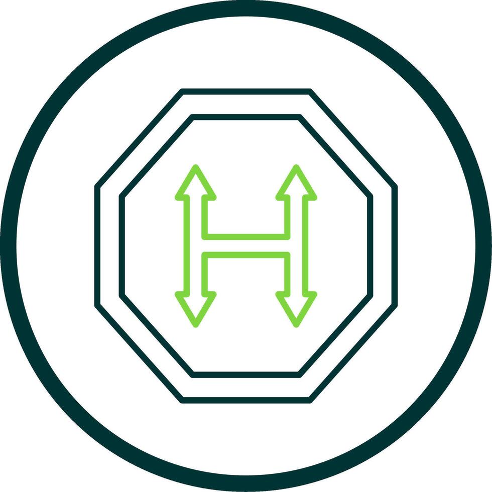 Junction Line Circle Icon vector