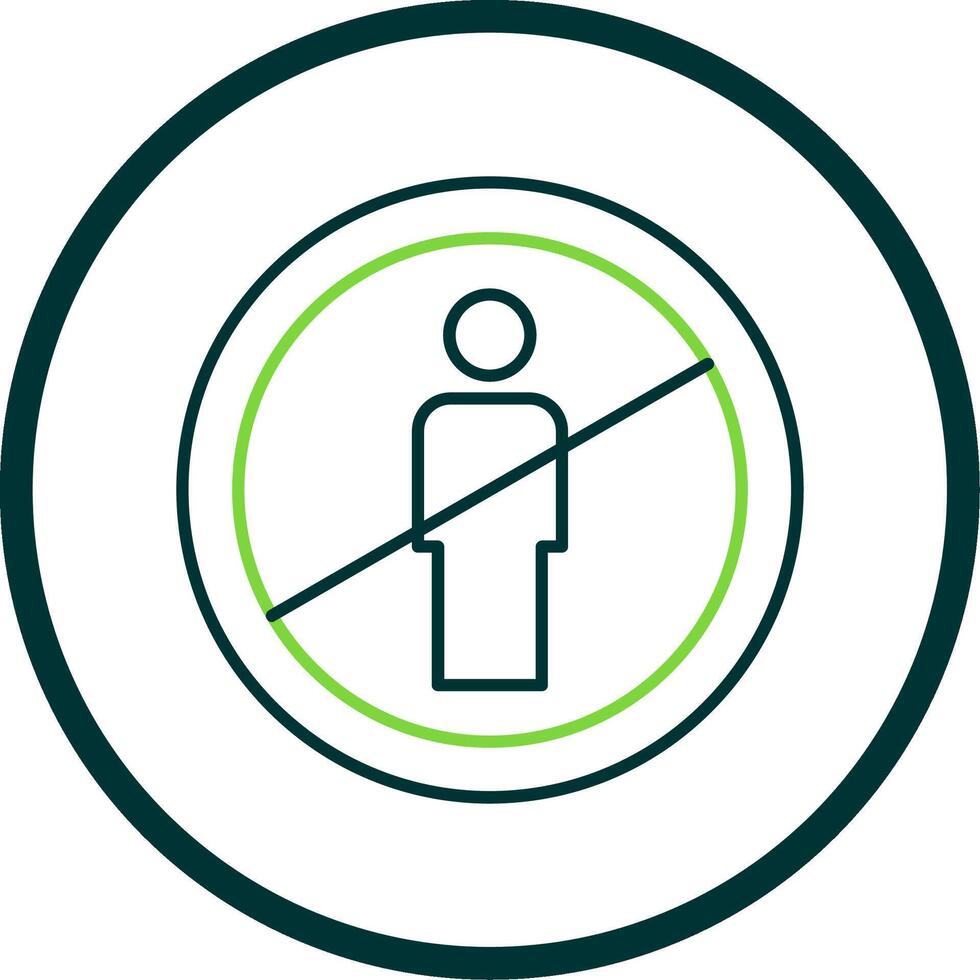 No Entry Line Circle Icon vector