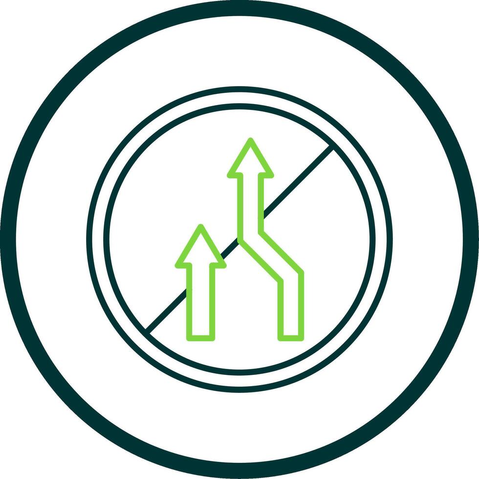 No Overtaking Line Circle Icon vector