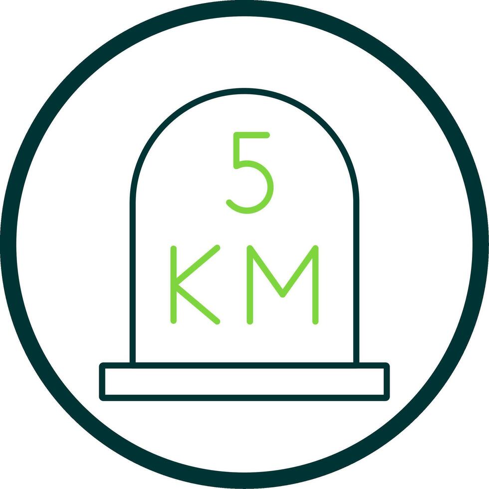 kilometer Line Circle Icon vector