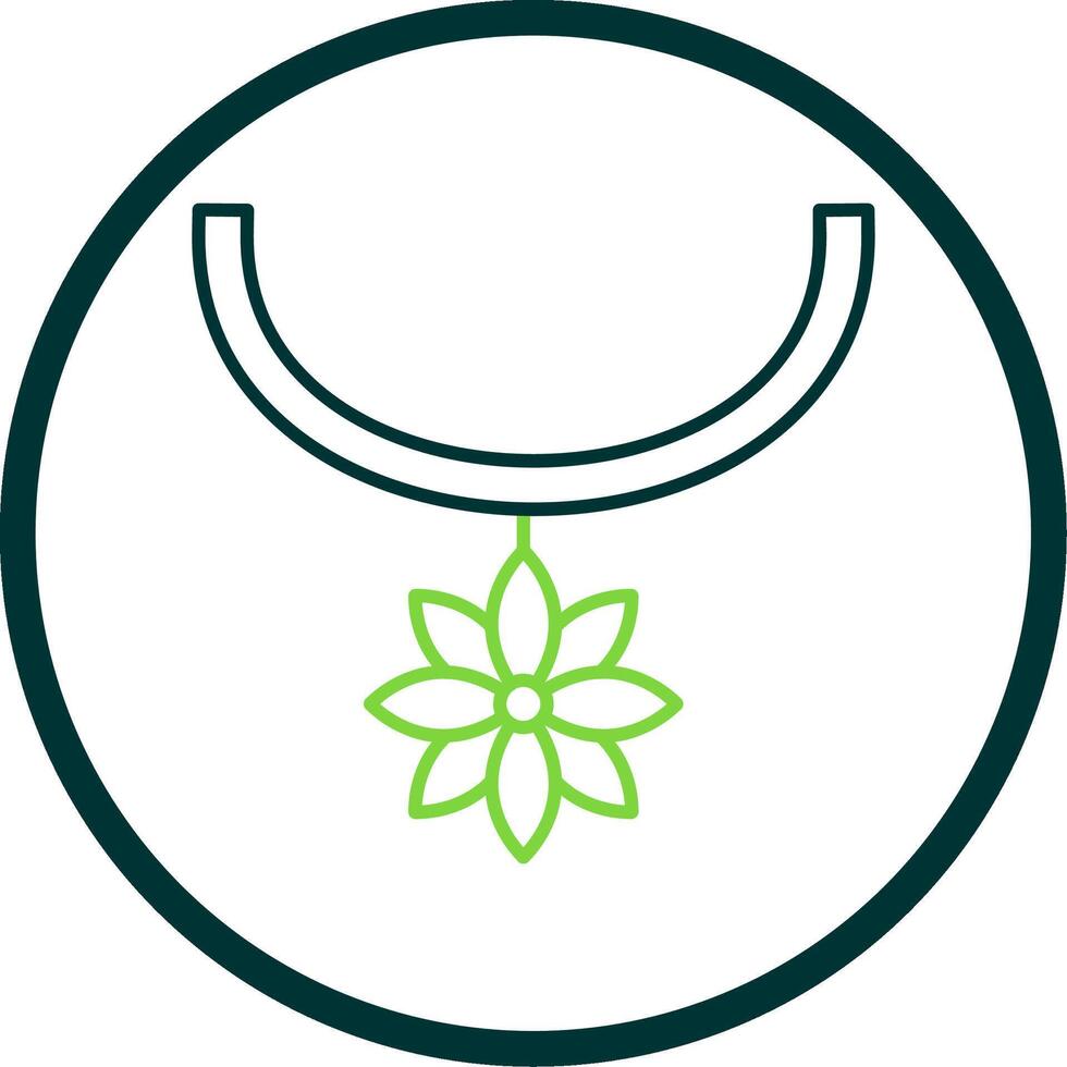 Flower Necklace Line Circle Icon vector
