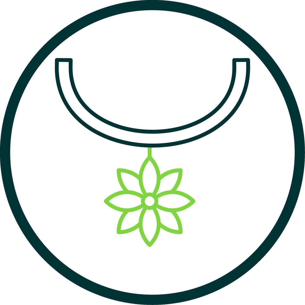 flor collar línea circulo icono vector