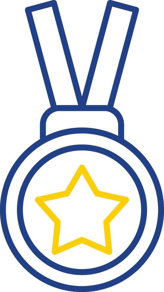Gold Medal Line Two Color Icon vector