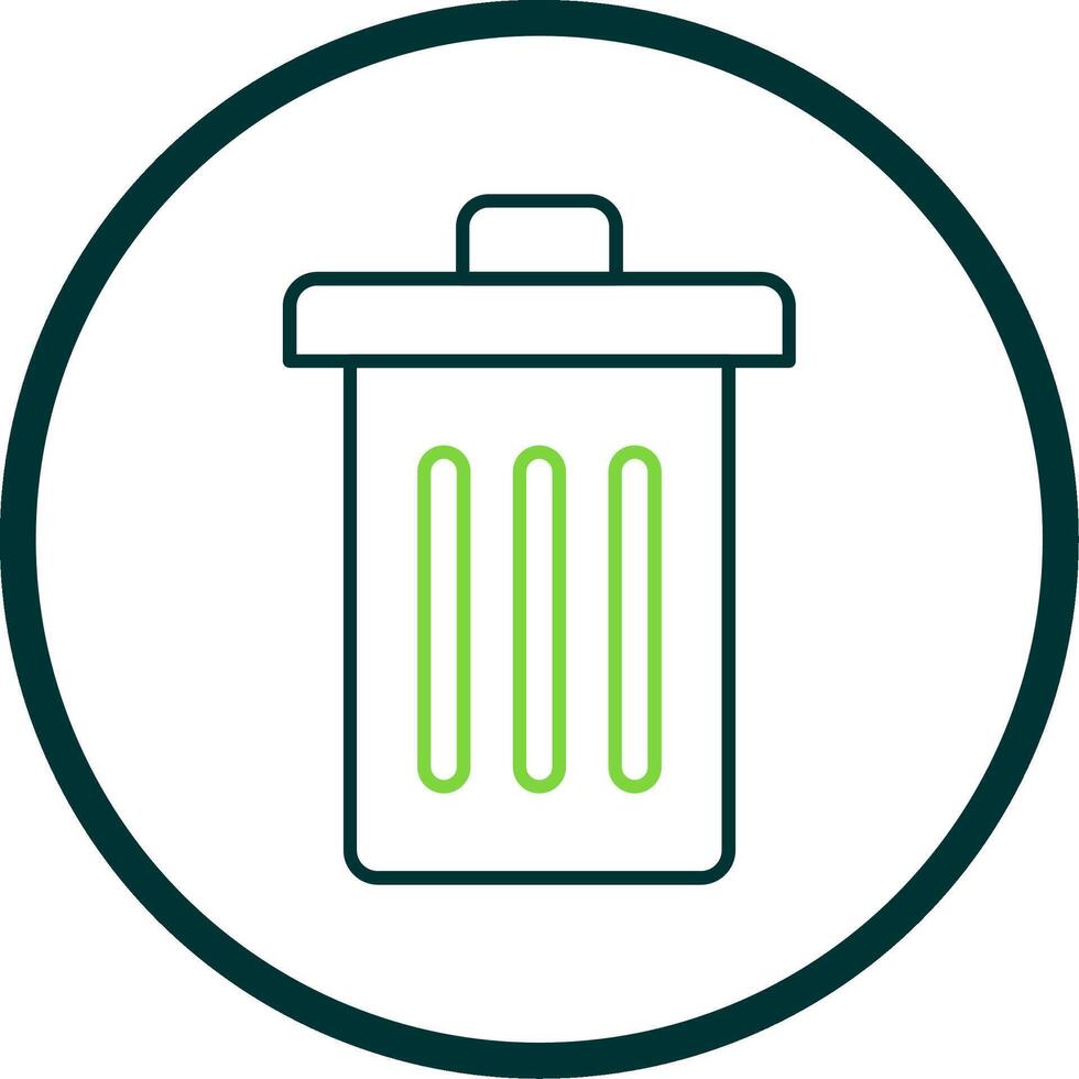 Trash Line Circle Icon vector