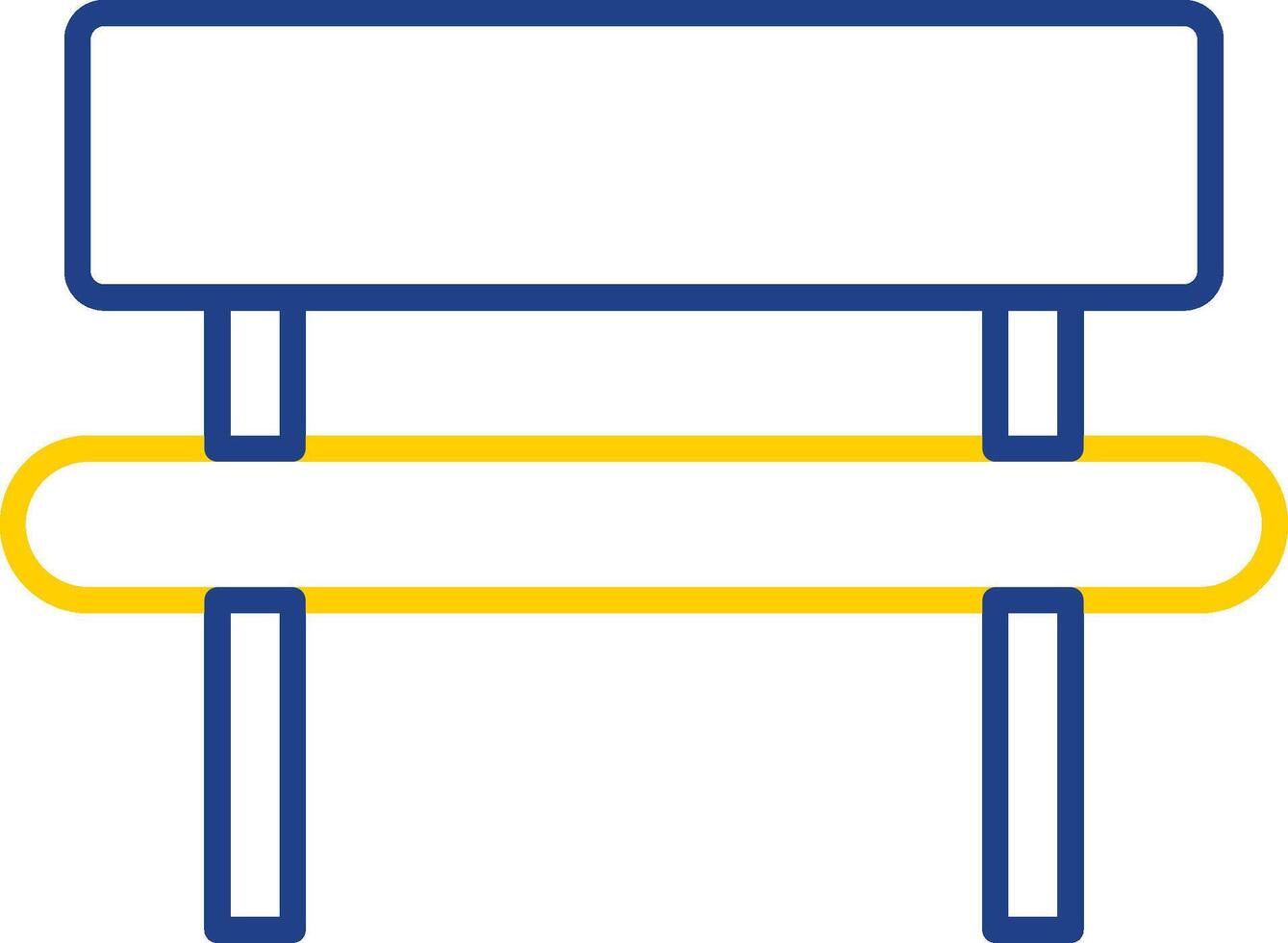 Bench Line Two Color Icon vector