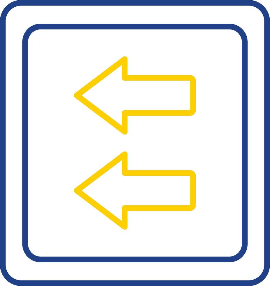Fast Backward Line Two Color Icon vector