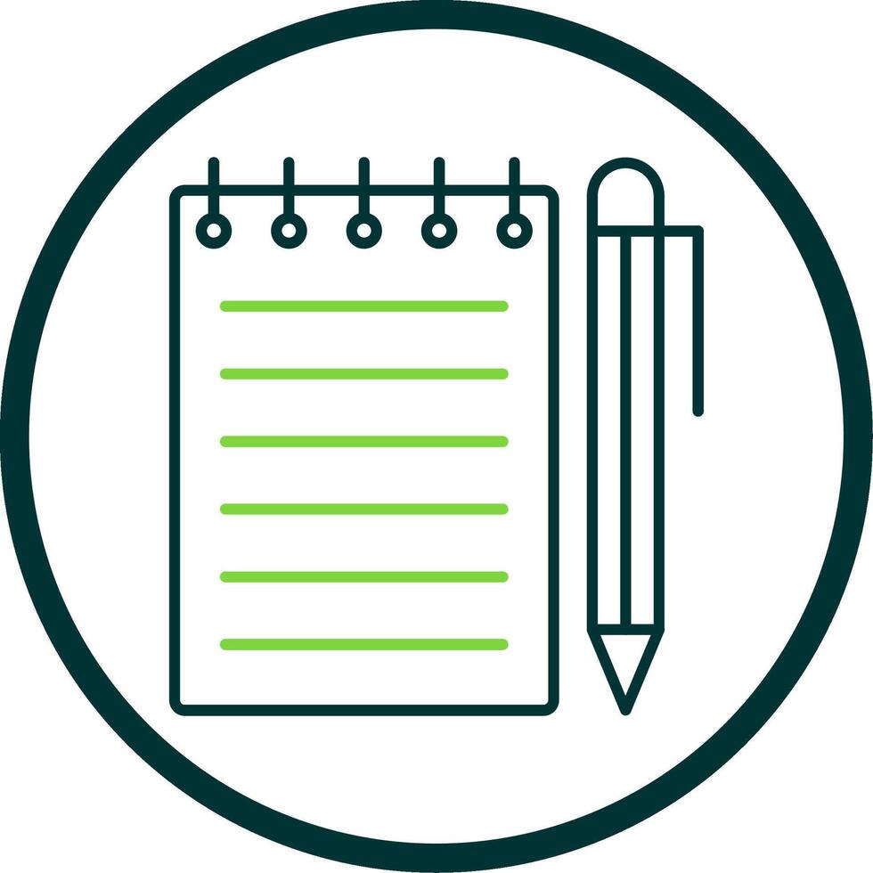 Notebook Line Circle Icon vector