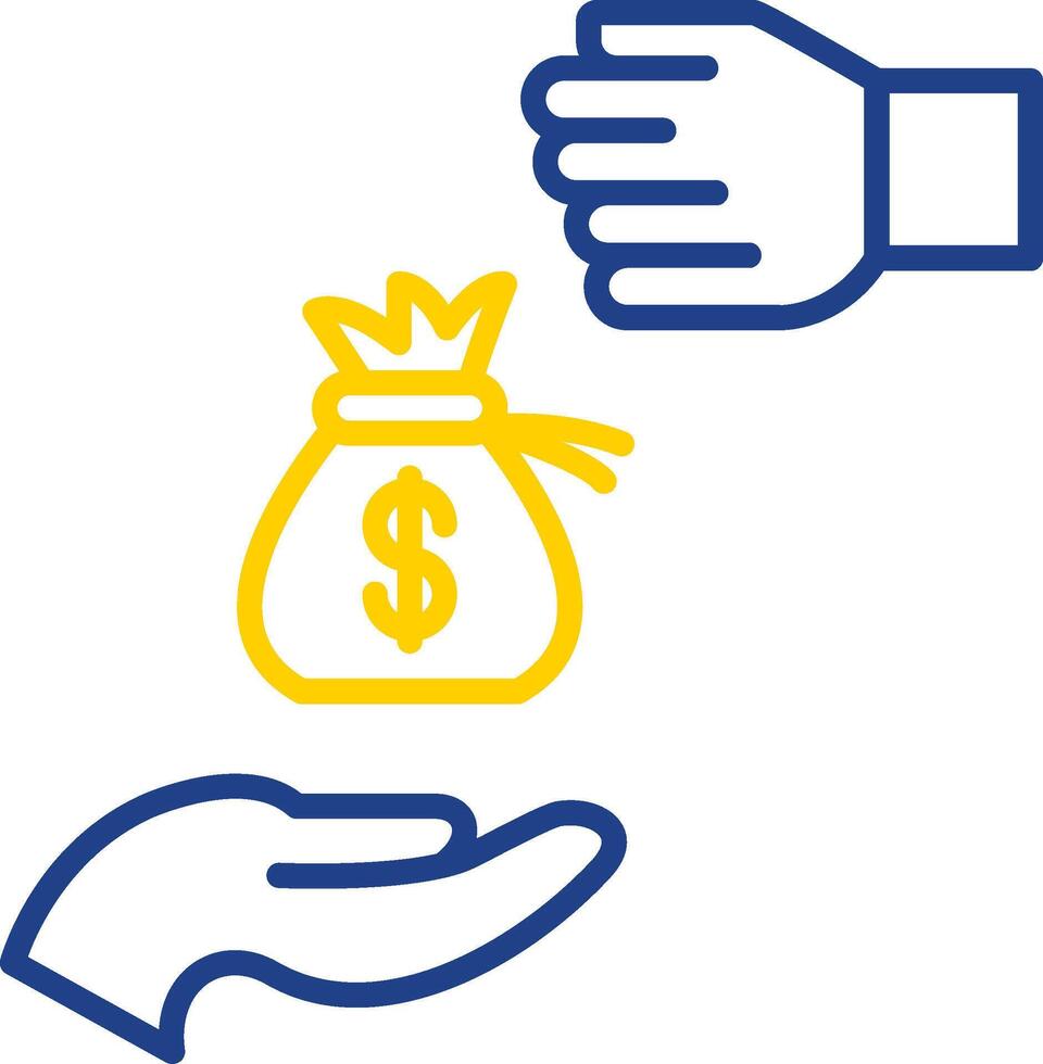 Bribery Line Two Color Icon vector