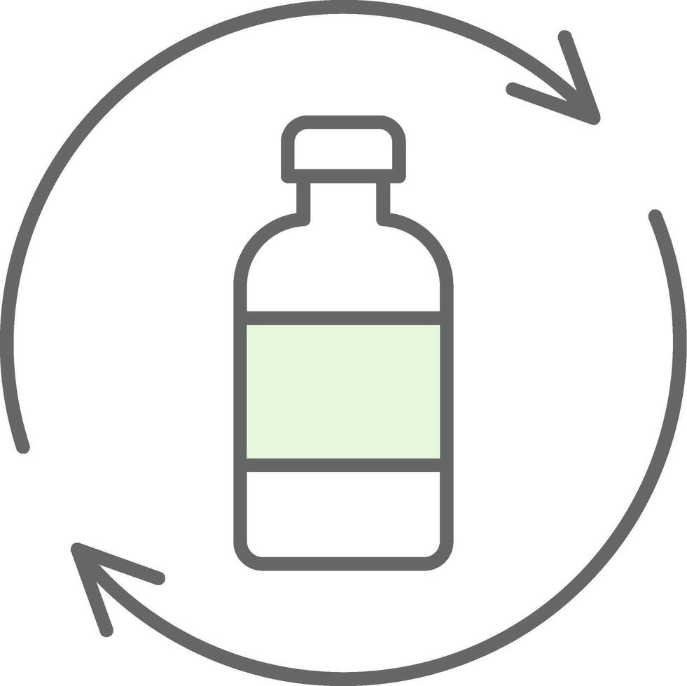 botella reciclaje relleno icono vector
