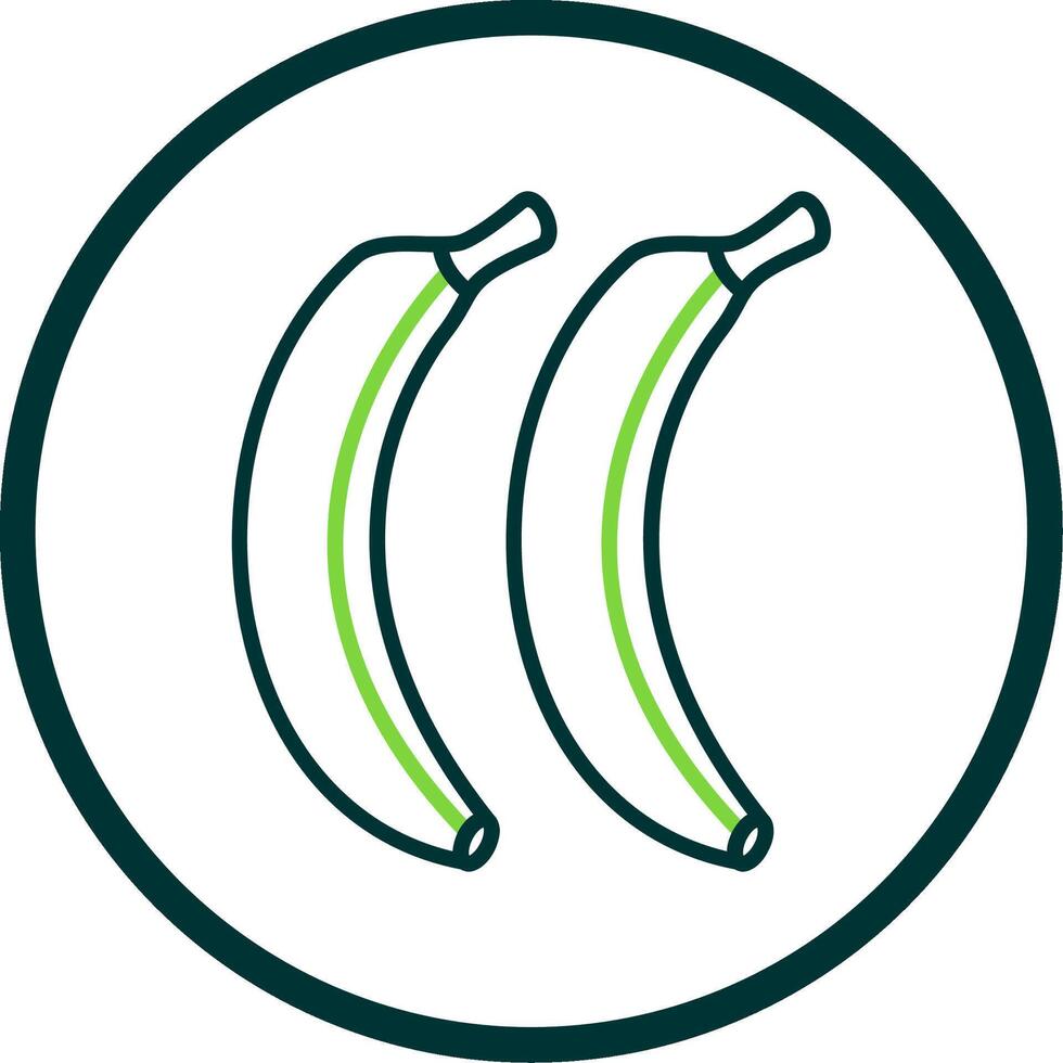 Bananas Line Circle Icon vector