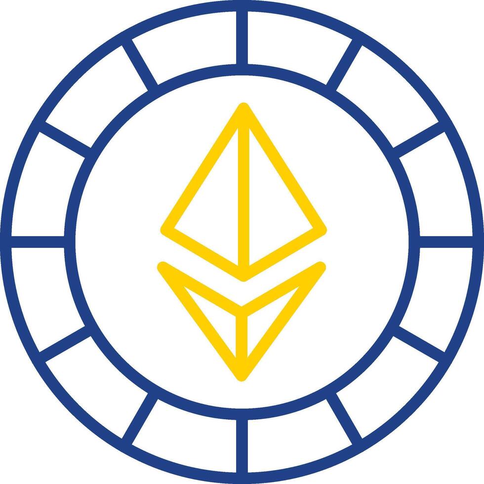 Ethereum Coins Line Two Color Icon vector