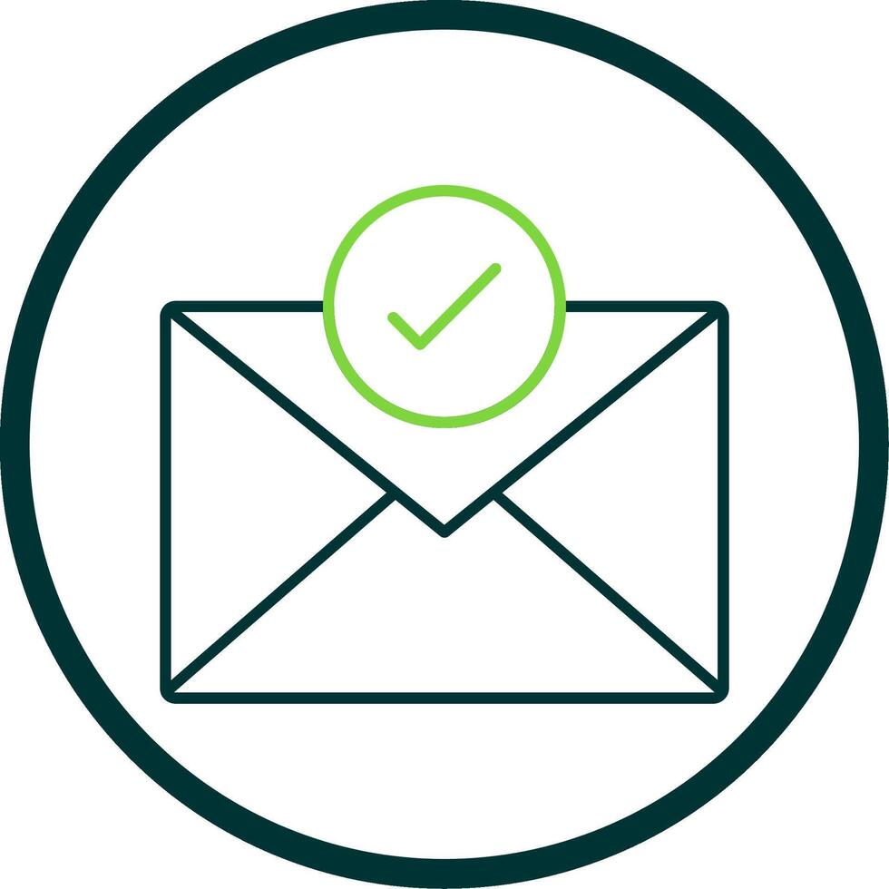 Mail Line Circle Icon vector