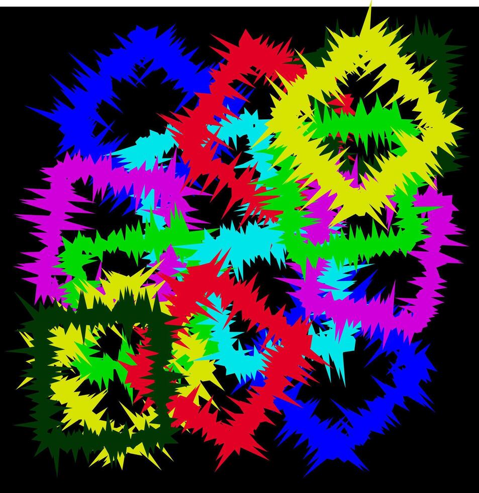 Geometric pattern in the form of multi-colored squares on a black background vector