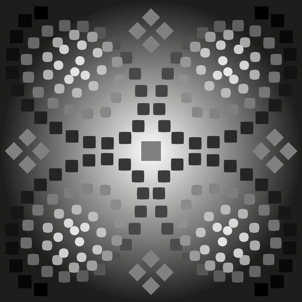 Monochrome abstract pattern in the form of geometric shapes on a gray background vector