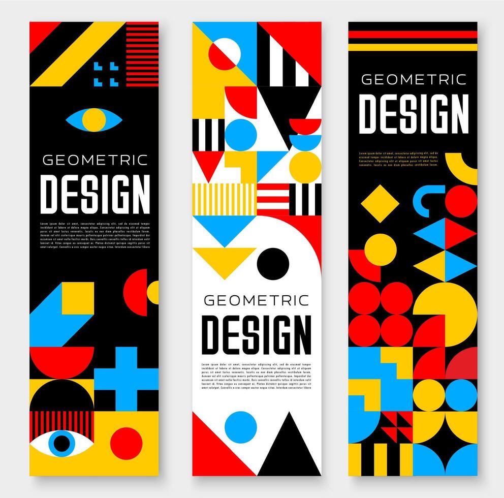 Abstract futuristic banner with geometric shapes vector