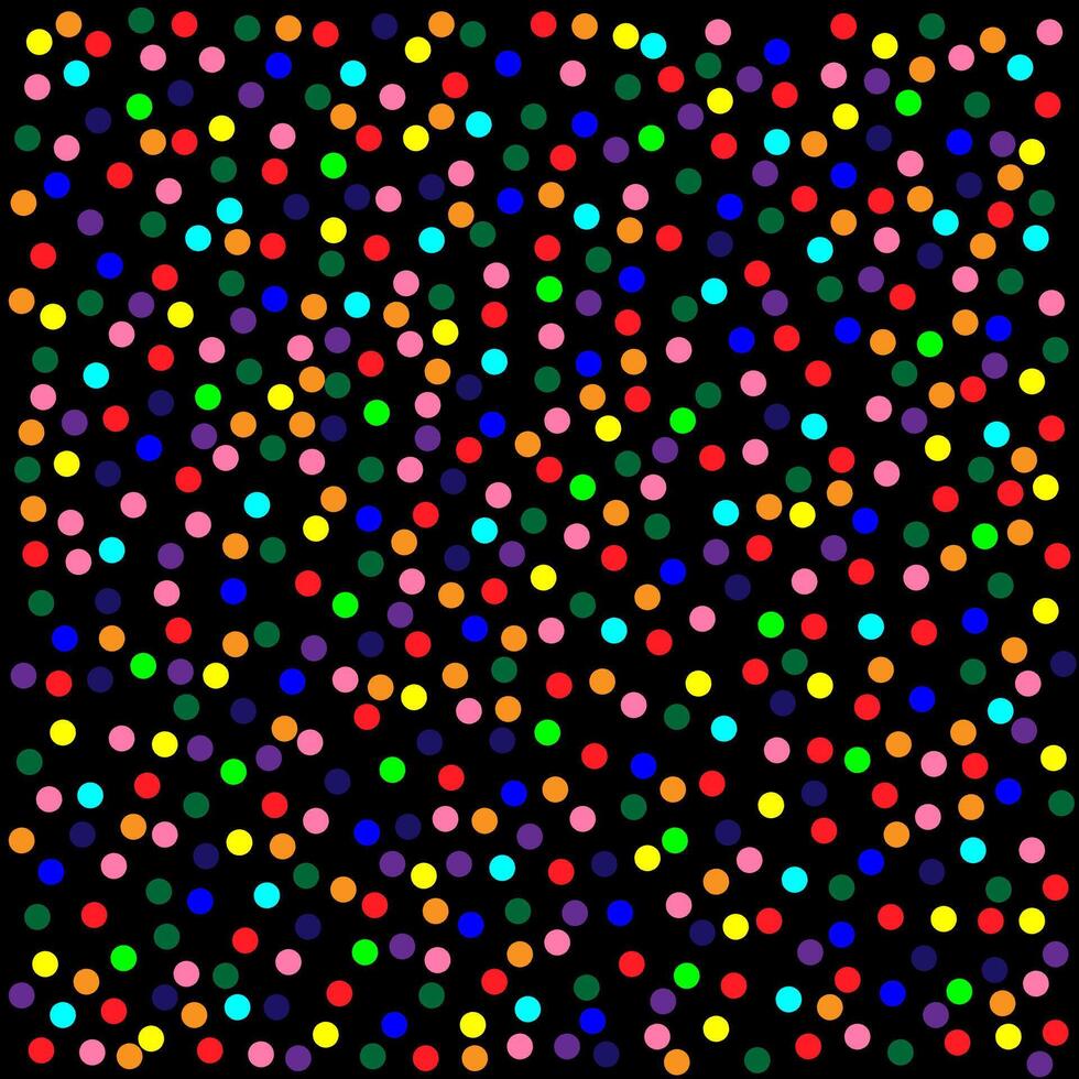 Bright festive illustration in the form of multi-colored confetti on a black background vector